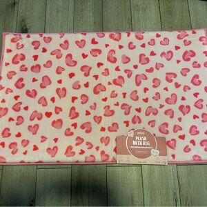 Envogue Plush Bath Rug 21”x34” memory foam Pink Leopard Hearts